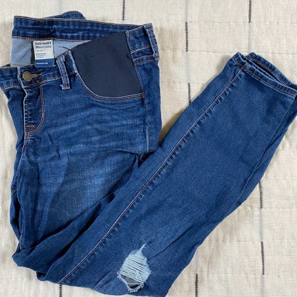 Old Navy Maternity Side Panel Rockstar Jeans